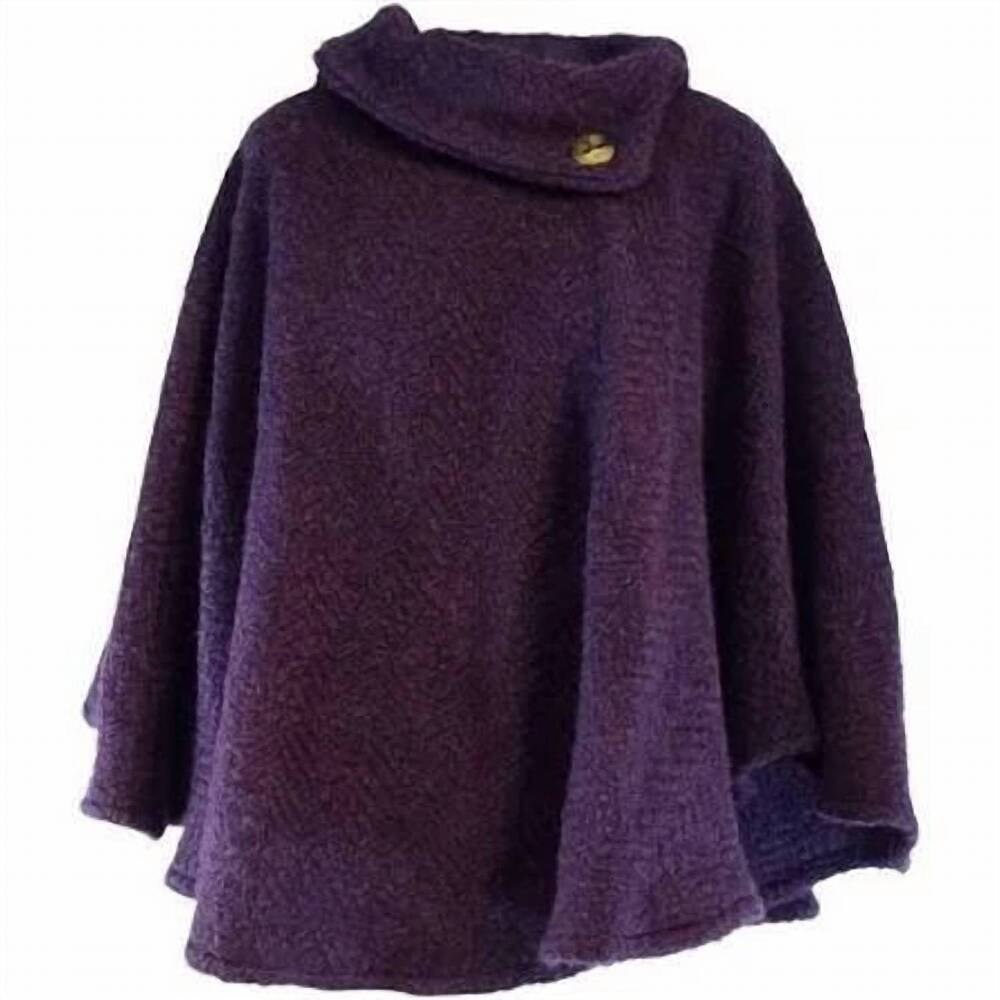 NEW BRANIGAN WEAVERS women's laura cape in mulberry